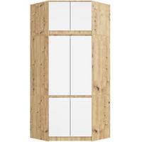 KLEIDERSCHRANK Eiche Artisan, Weiß 235/100/50 - Eiche Artisan/Weiß, Holzwerkstoff (100/235/50cm) - RAUMHIRSCH FURNITURE