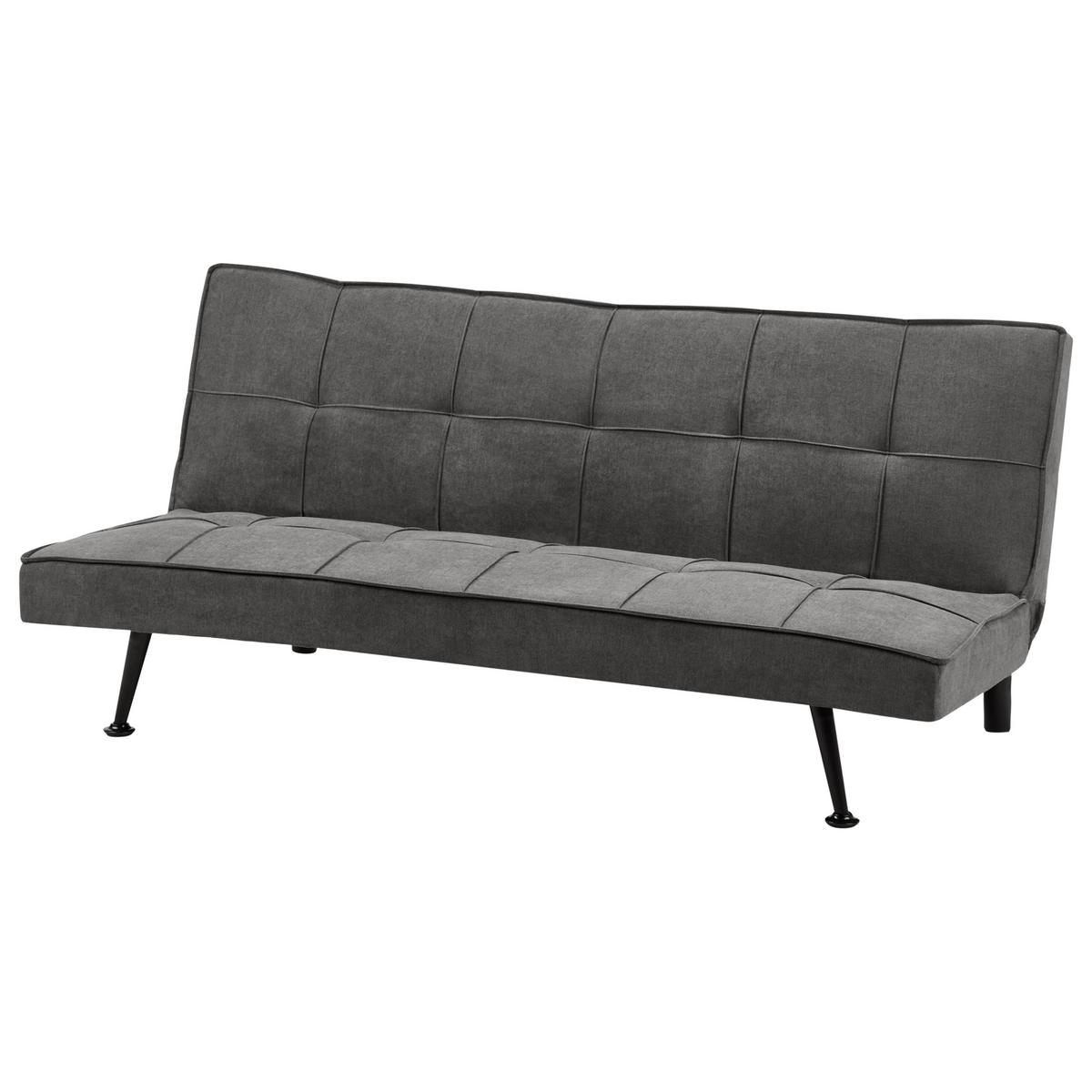 SCHLAFSOFA 168/105 cm Dunkelgrau Hasle - Dunkelgrau/Schwarz, Textil (168/75/88cm) - Beliani