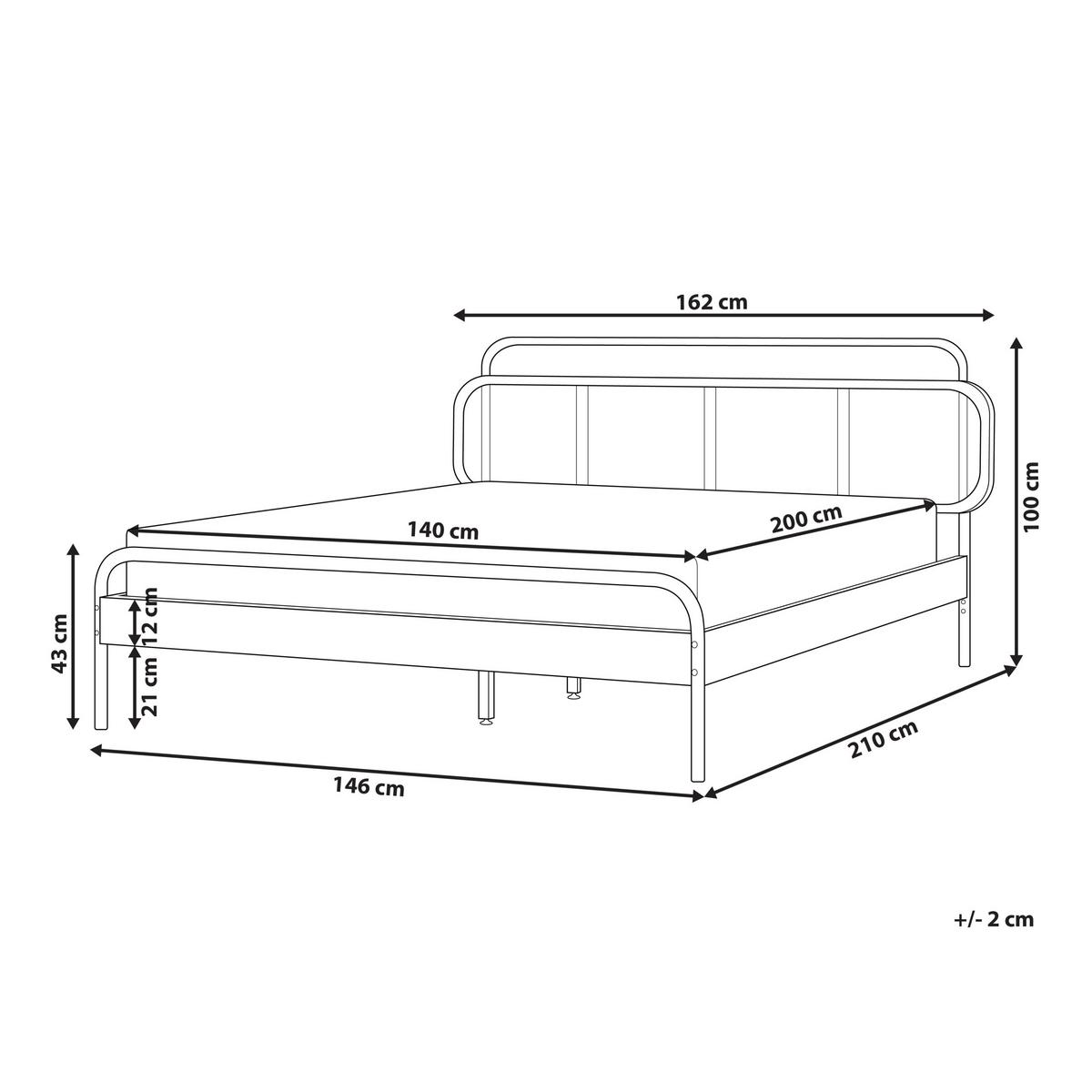 BETT mit Lattenrost 140/200 cm Gummibaumholz Dunkelbraun Boussicourt - Dunkelbraun, Holz (140/200cm) - Beliani