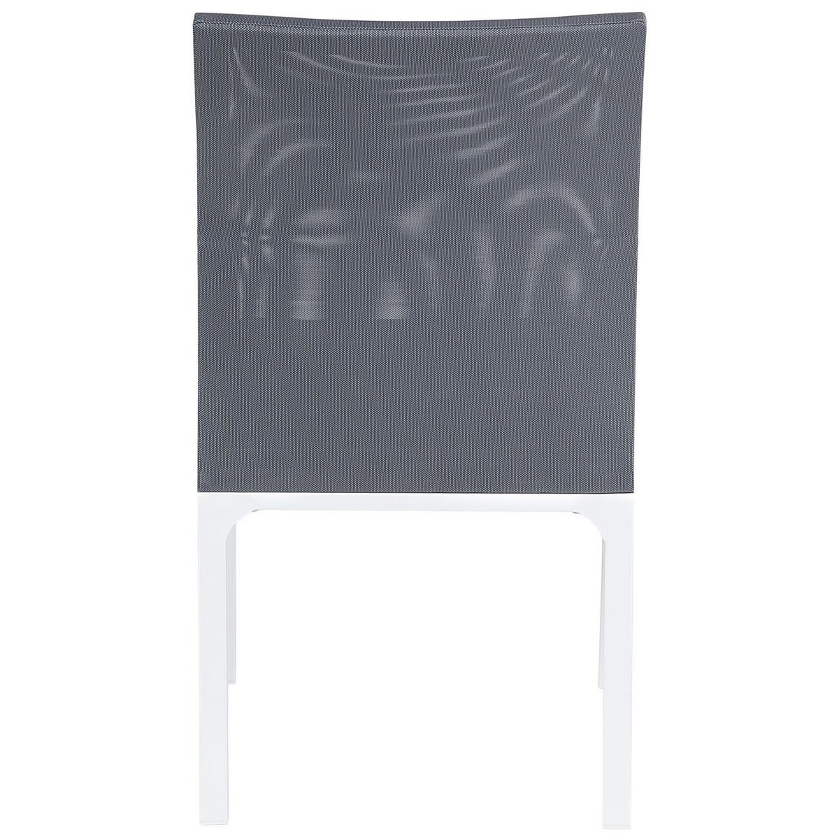 GARTENSTUHL 2er-Set Aluminium grau Bacoli - Grau, Textil (52/91/62cm) - Beliani