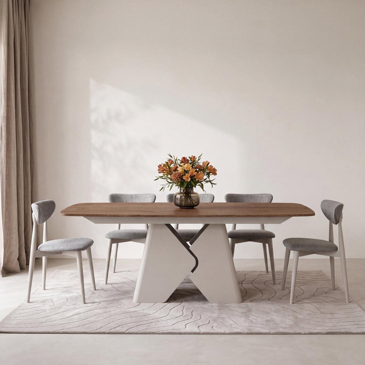ESSTISCH Vanta rechteckig ausziehbar verlängerbar mit Metallgestell in Kaschmir Grau, Eiche Braun Rustikal 180-270/90/76 cm - Alteiche/Schwarz, Holzwerkstoff/Metall (90/270/76cm) - WFL GROUP
