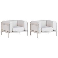 GARTENSESSEL 2er Set Beige Ferretti - Beige, Kunststoff (98/68/73cm) - Beliani