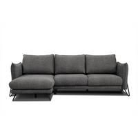 ECKSOFA HOSTEN 4-Sitzer, anthrazit - Anthrazit/Schwarz, Holzwerkstoff/Textil (158/269cm) - Wozimo