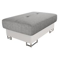 POLSTERHOCKER Cotere - Silberfarben/Weiß, Holz/Metall (104/42/67cm) - MIRJAN24