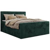 BOXSPRINGBETT TILIANO KING DUO 200/200 - Dunkelgrün Cord - H3 - Dunkelgrün, Textil (200/200cm) - MKS