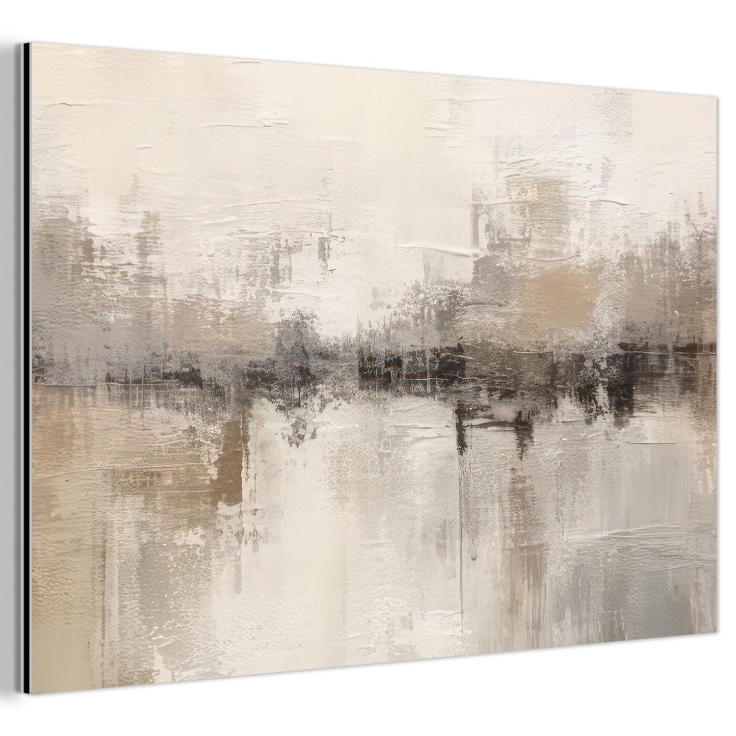 METALLBILD Moderne Kunst - Abstrakt - Beige Wandbild 60x40 cm - Beige, Metall (60/40cm) - MuchoWow
