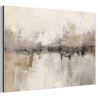 METALLBILD Moderne Kunst - Abstrakt - Beige 30x20 cm - Beige, Metall (30/20cm) - MuchoWow