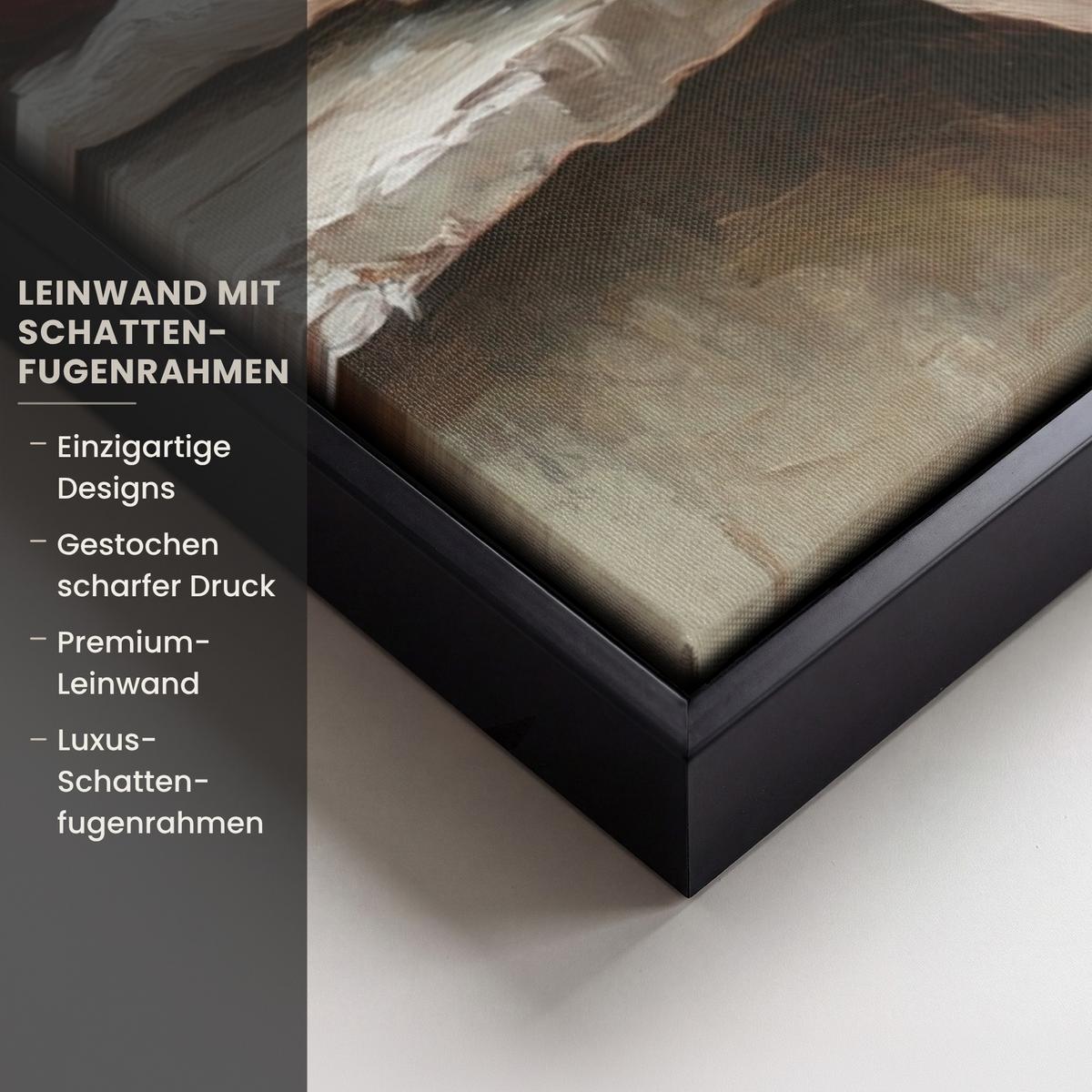 LEINWAND Bilder mit Rahmen - Obst - Kräuter - Ländlich - 40x60 - Naturfarben, Textil (40/60cm) - MuchoWow