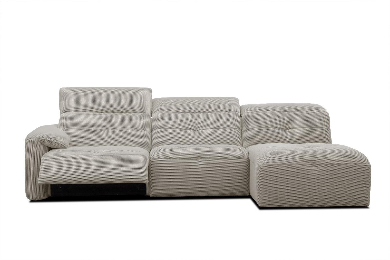 ECKSOFA TRENTO 4-Sitzer mit 1 Relaxfunktion, beige - Beige/Schwarz, Holzwerkstoff/Kunststoff (262/165cm) - Wozimo