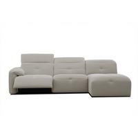 ECKSOFA TRENTO 4-Sitzer mit 1 Relaxfunktion, beige - Beige/Schwarz, Holzwerkstoff/Kunststoff (262/165cm) - Wozimo
