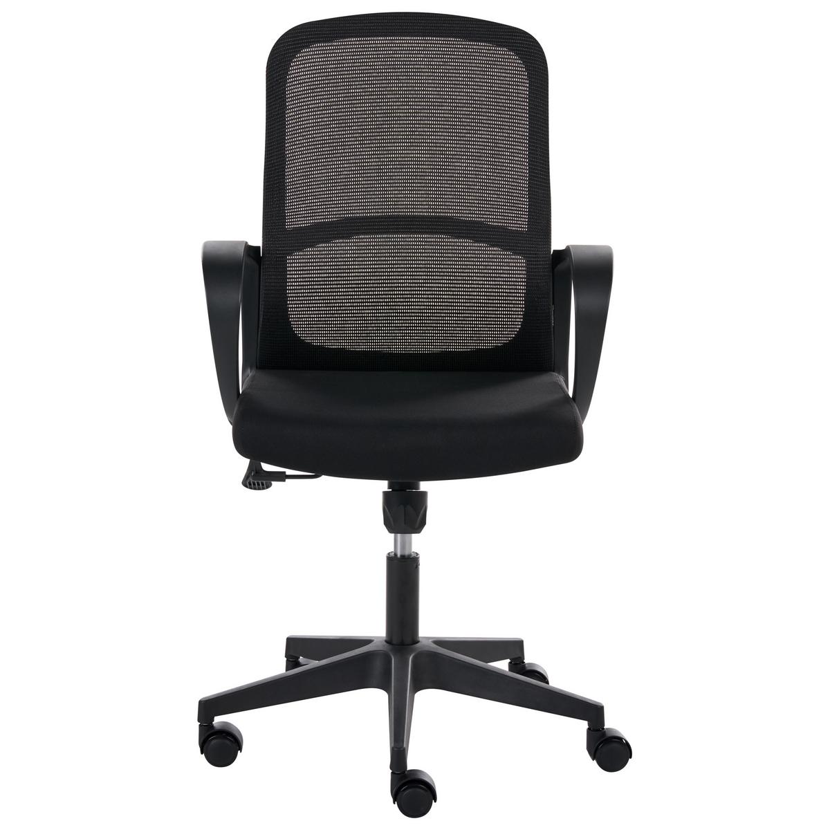 BÜROSTUHL Schwarz Senta - Schwarz, Textil (60/97/65cm) - Beliani