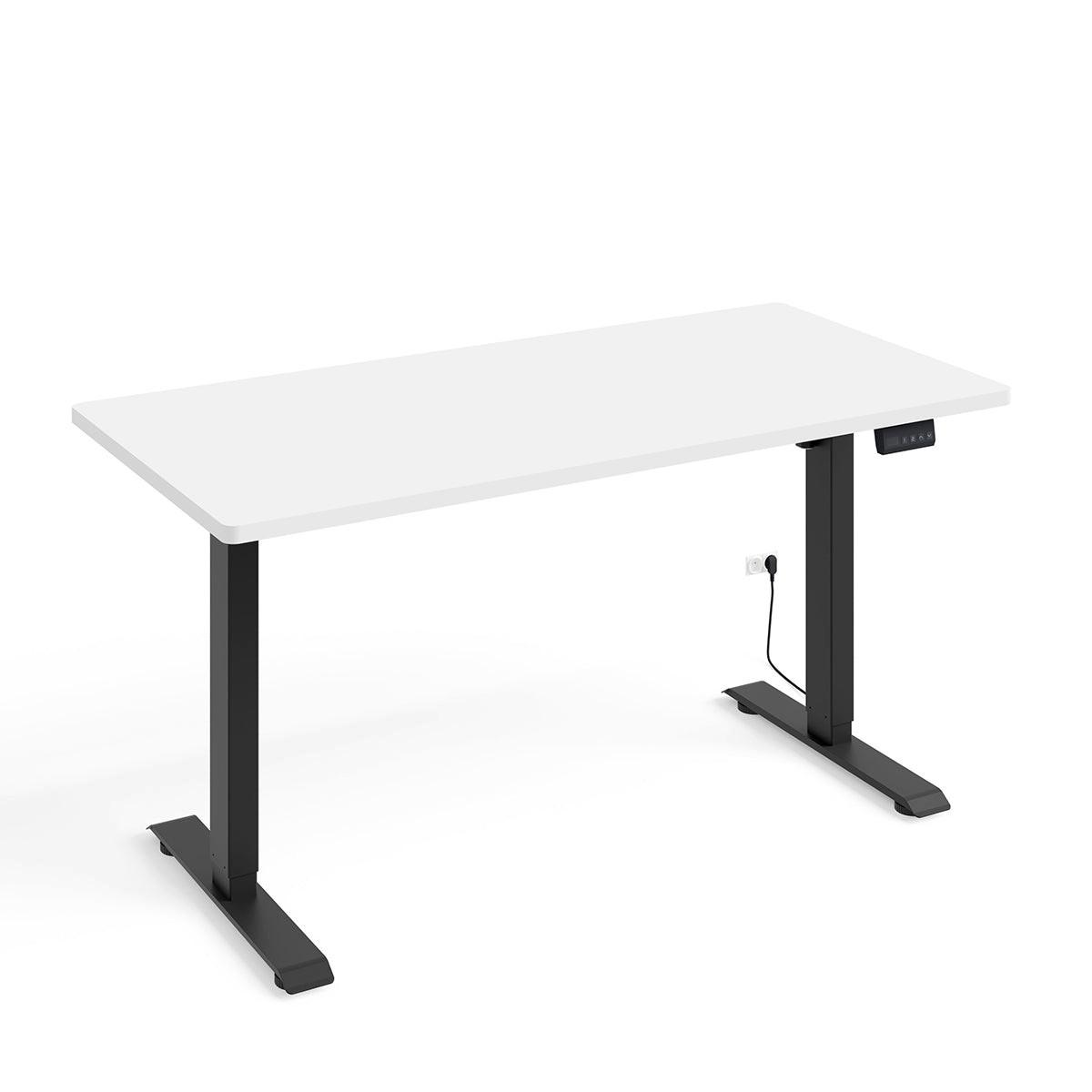 SCHREIBTISCH Ergo Mattweiß und Schwarz - Schwarz/Weiß, Holzwerkstoff (140/70/73cm) - Petits-meubles