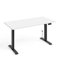 SCHREIBTISCH Ergo Mattweiß und Schwarz - Schwarz/Weiß, Holzwerkstoff (140/70/73cm) - Petits-meubles