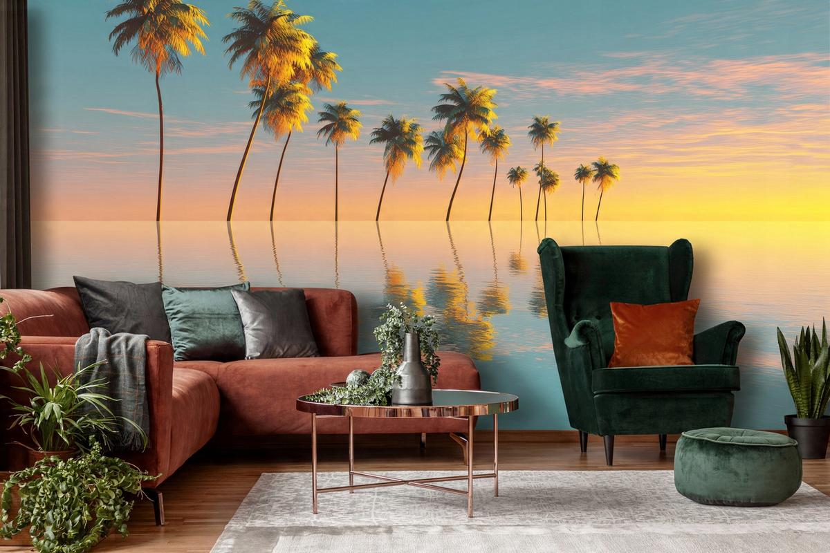 FOTOTAPETE 3D Effekt Strand Meer Karibik Wohnzimmer 400x280 - Multicolor, Papier (400/280cm) - Wallarena