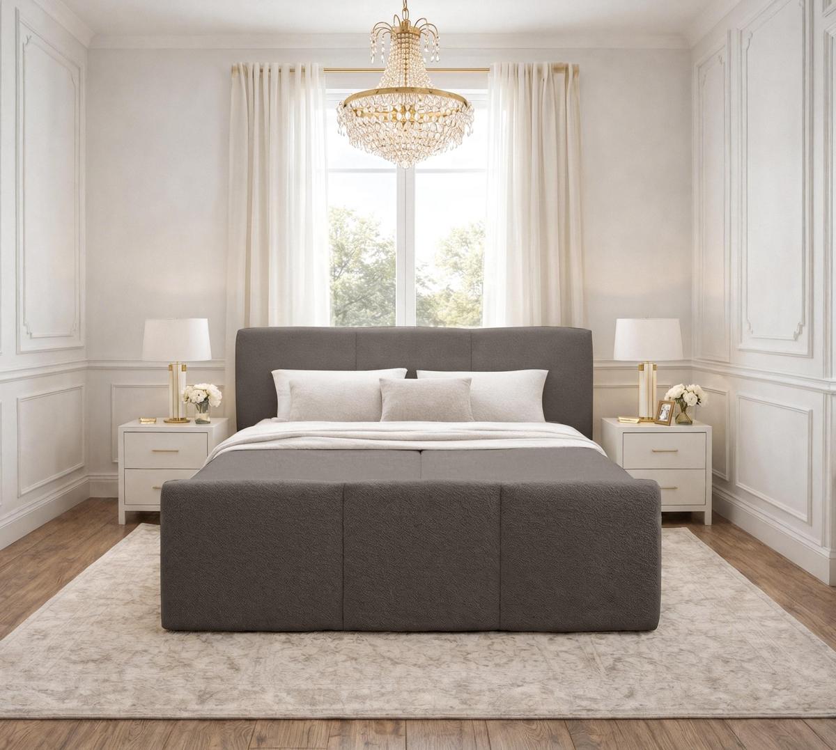 BOXBETT ANKARRA 140x200 cm mit Bettkasten und Matratze - Braun + TOPPER - Schwarz/Braun, Holz/Holzwerkstoff (140/200cm) - AX Living