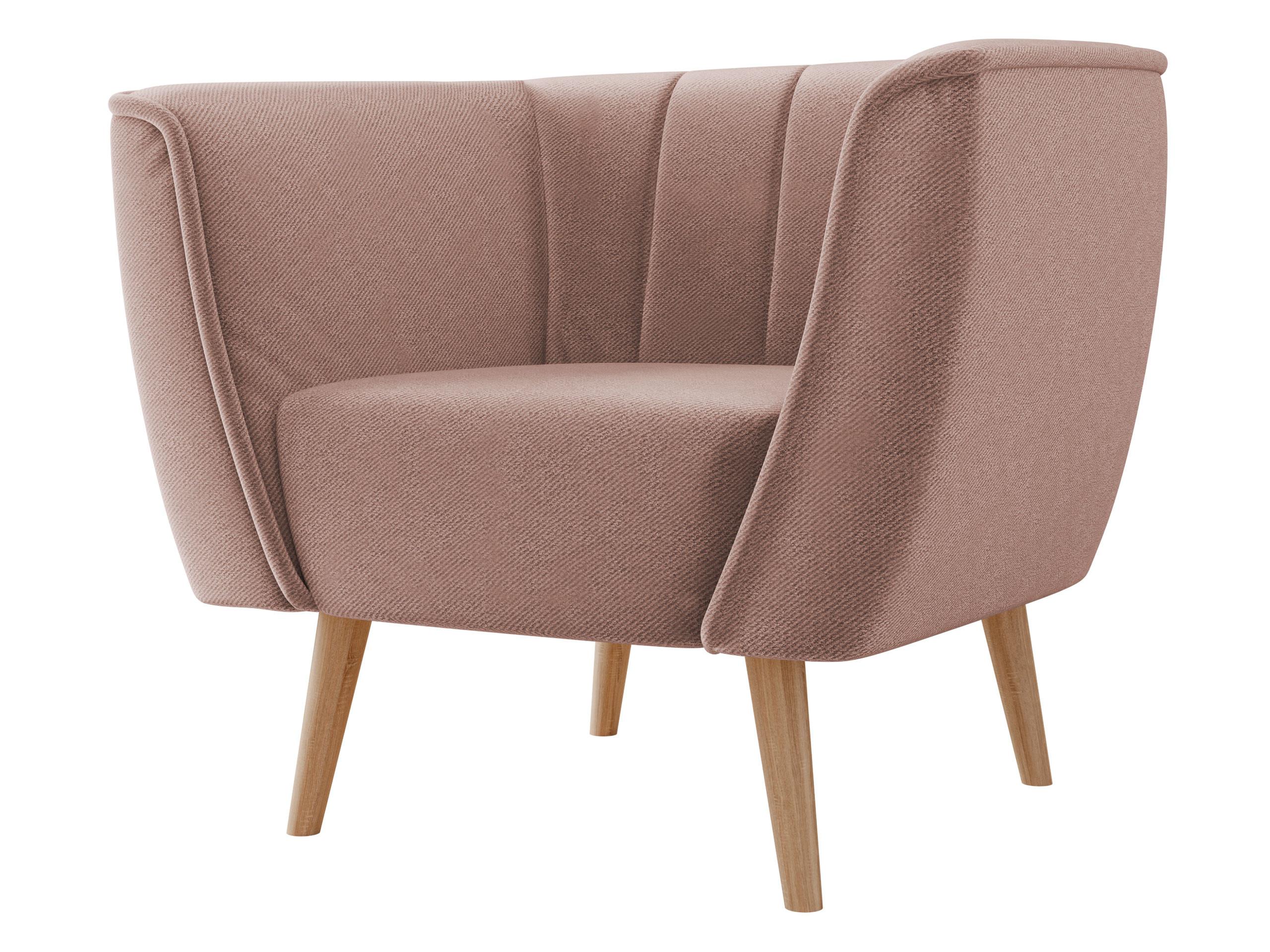 SESSEL Pas 1 - Rosa/Naturfarben, Holz/Textil (82/75/74cm) - MIRJAN24