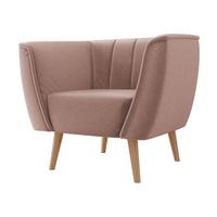 SESSEL Pas 1 - Rosa/Naturfarben, Holz/Textil (82/75/74cm) - MIRJAN24