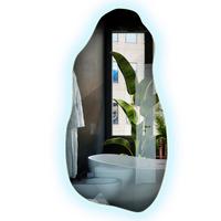 LED-SPIEGEL 40x80 cm Asymmetrisch Kaltweiß 6000K - Blau, Glas (40/80/0.4cm) - Wallfluent