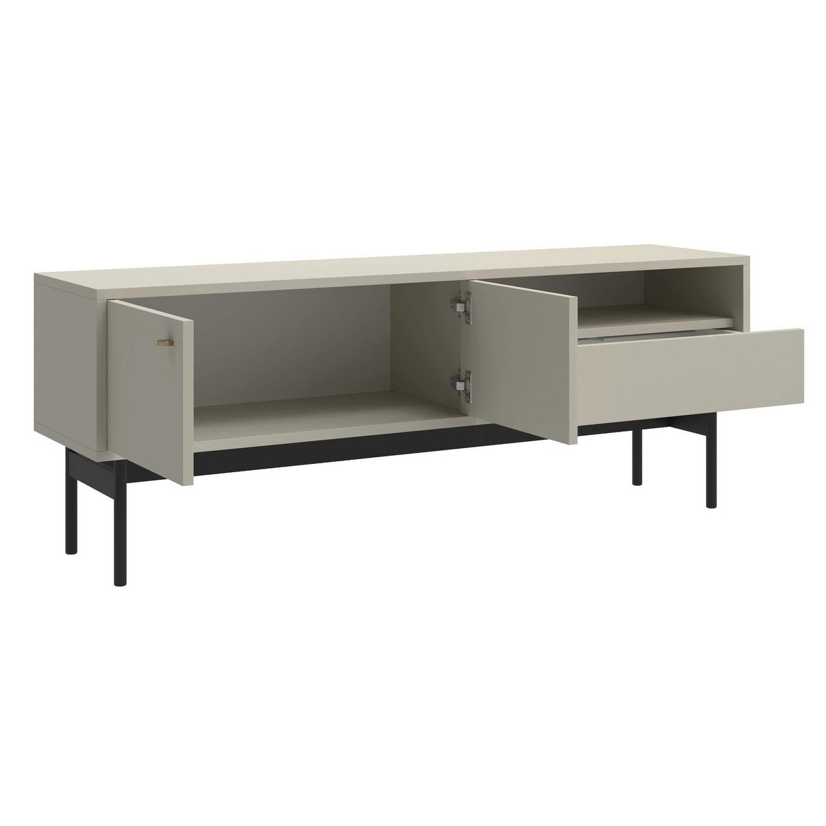 TV-LOWBOARD Olar II GREIGE 154 CM - Kaschmir/Goldfarben, Holzwerkstoff/Metall (154/56.6/38cm) - Selsey