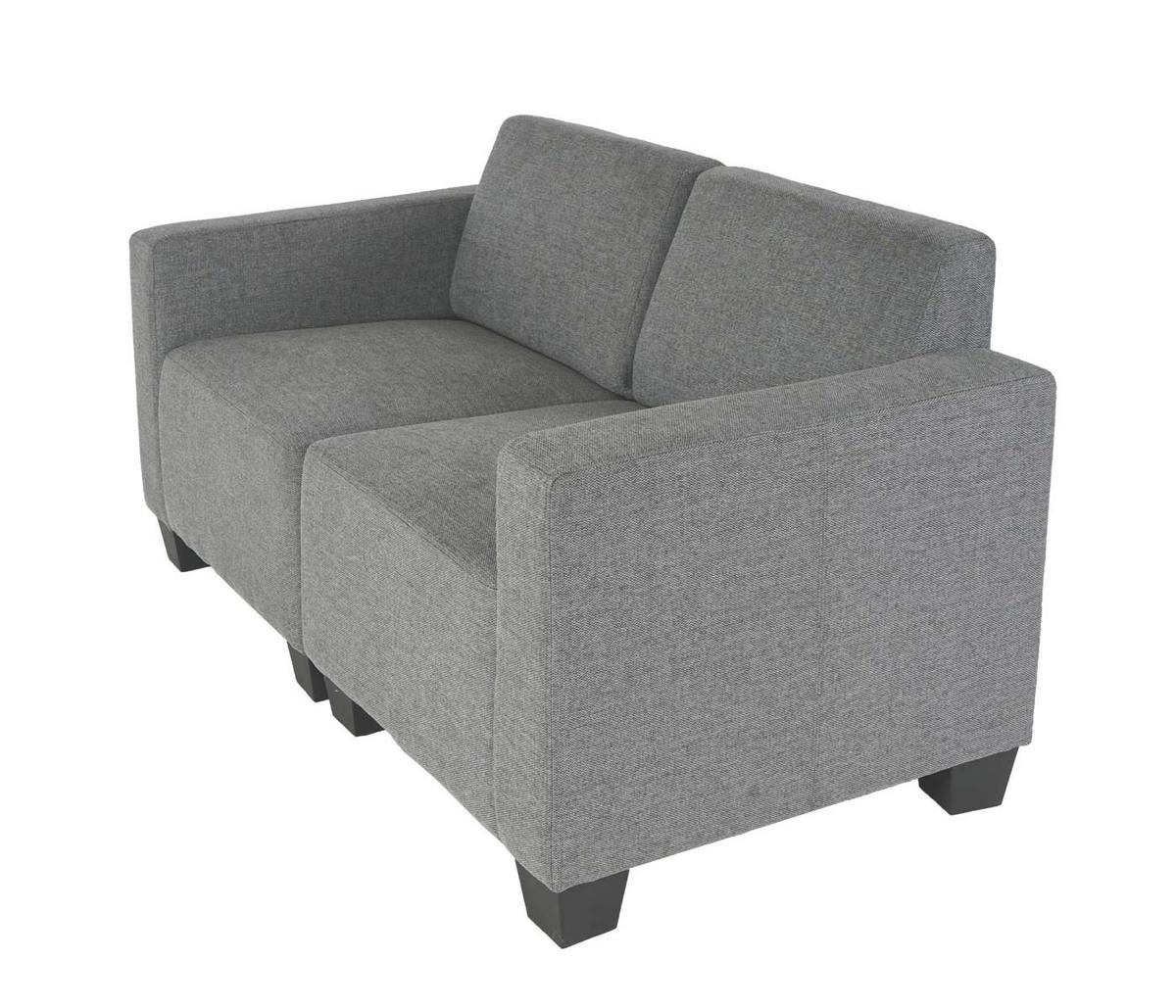 2-SITZER SOFA COUCH MODULAR Grau - Grau, Textil (136/76/72cm) - MCW