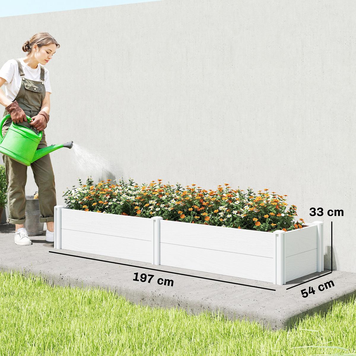 HOCHBEET Kunststoff Weiß - Weiß, Kunststoff (54/33/197cm) - Outsunny