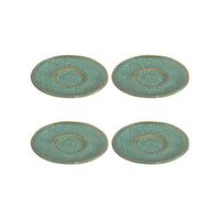 ESPRESSOUNTERTASSEN Matera grün ø 11.0 cm 4er Set - Grün, Keramik (11cm) - Leonardo Living