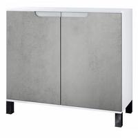 KOMMODE Sylt Beton Oxid Optik - Hellgrau, Holzwerkstoff (92.5/84.5/35cm) - Vladon
