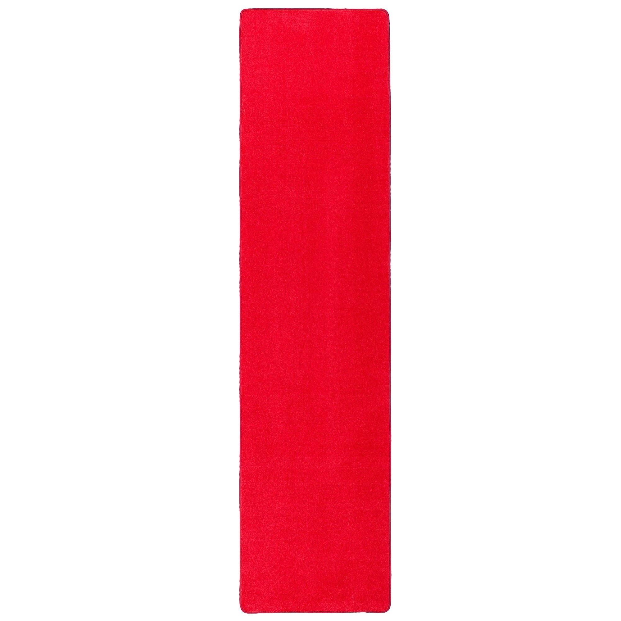 TREND VELOURS LÄUFER TEPPICH JOY - Hellrot, Textil (80/320cm) - Snapstyle