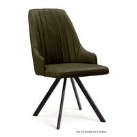 ESSZIMMERSTUHL (8er-Set) Deina 52x91x60 Schwarz/Khaki - Dunkelgrün/Schwarz, Kunststoff (60/91/52cm) - 58aufmkessel