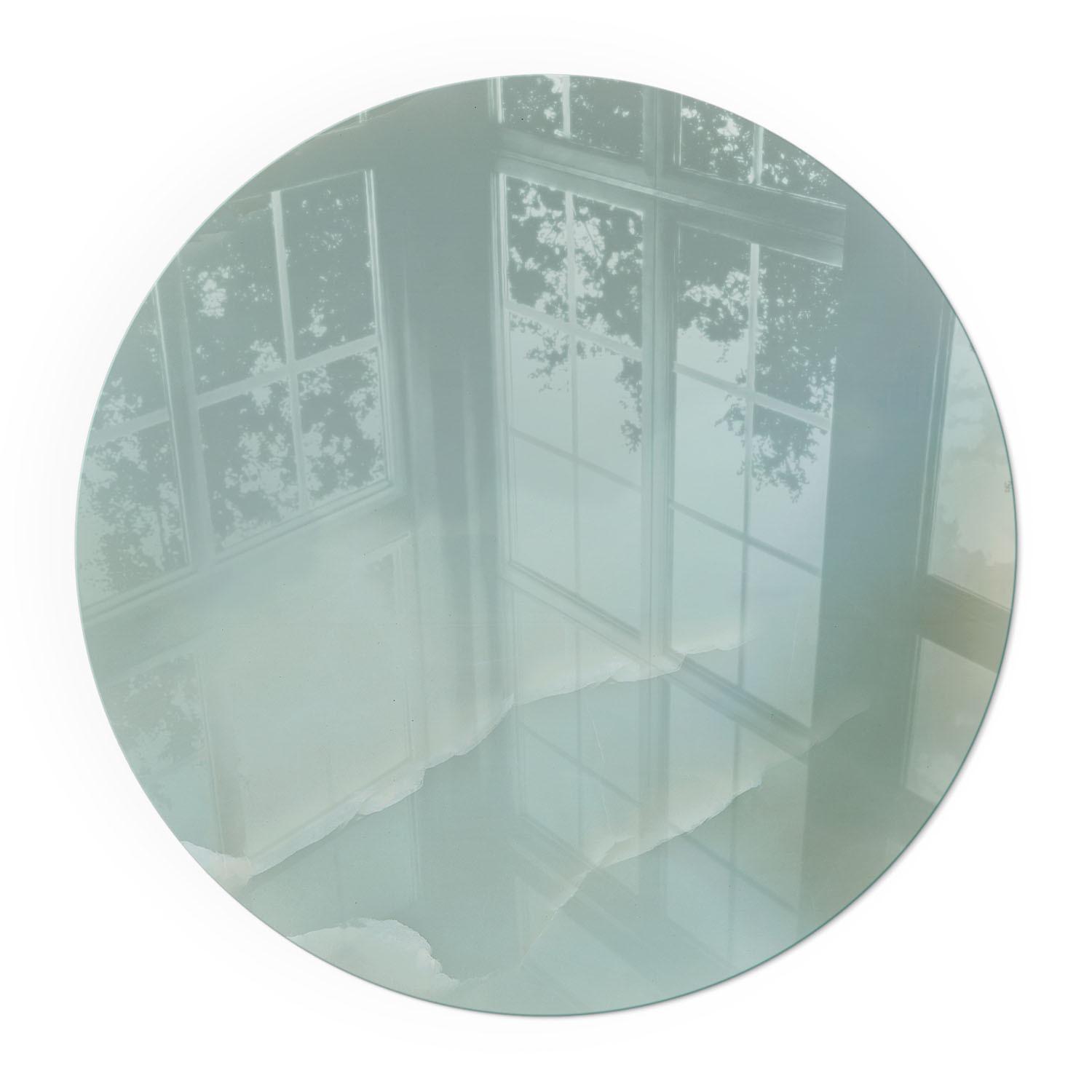 GLASPLATTE für Kamin Ø 100 cm - Türkis, Glas (100/100/0.4cm) - TULUP