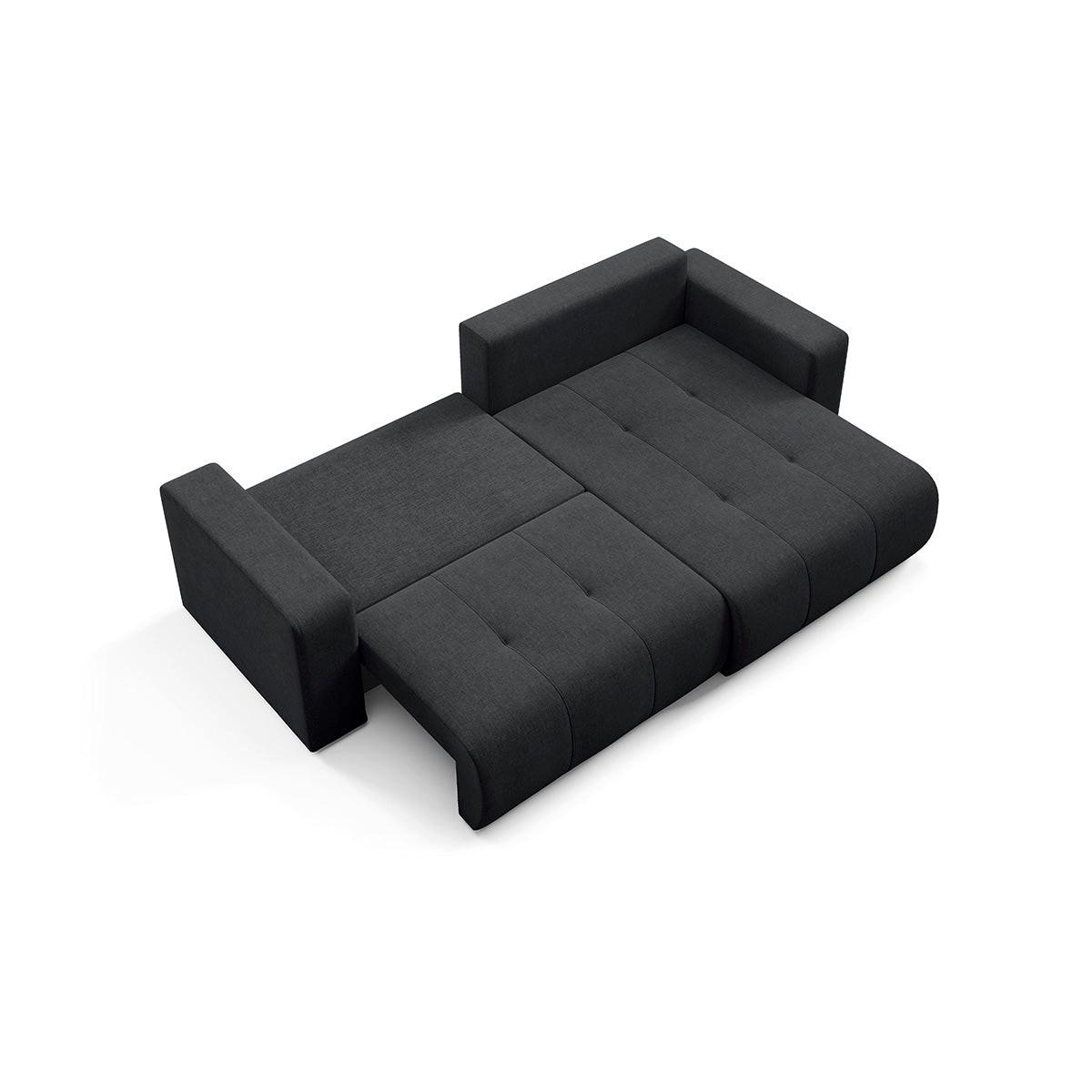 ECKSOFA Giulia 3 Sitzplätze Schwarz - Schwarz, Holz (244/149cm) - Petits-meubles
