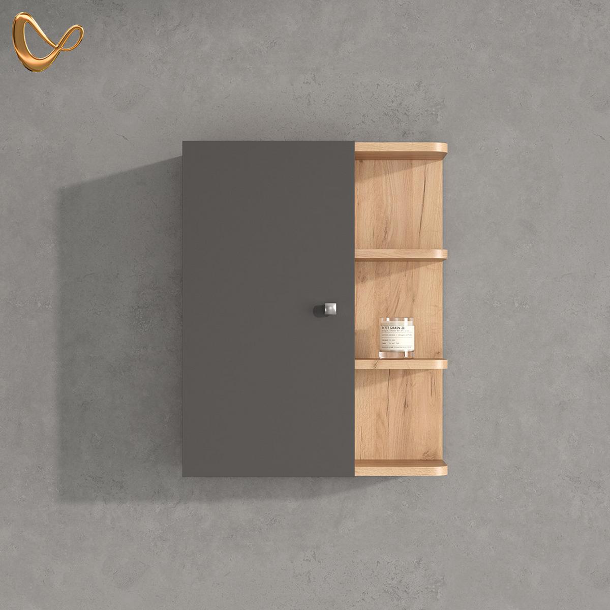 BADSCHRANK Fucino Anthrazit 47.2 x 59.2 cm - Anthrazit, Holzwerkstoff (47.2/59.2/20.8cm) - Livinity®