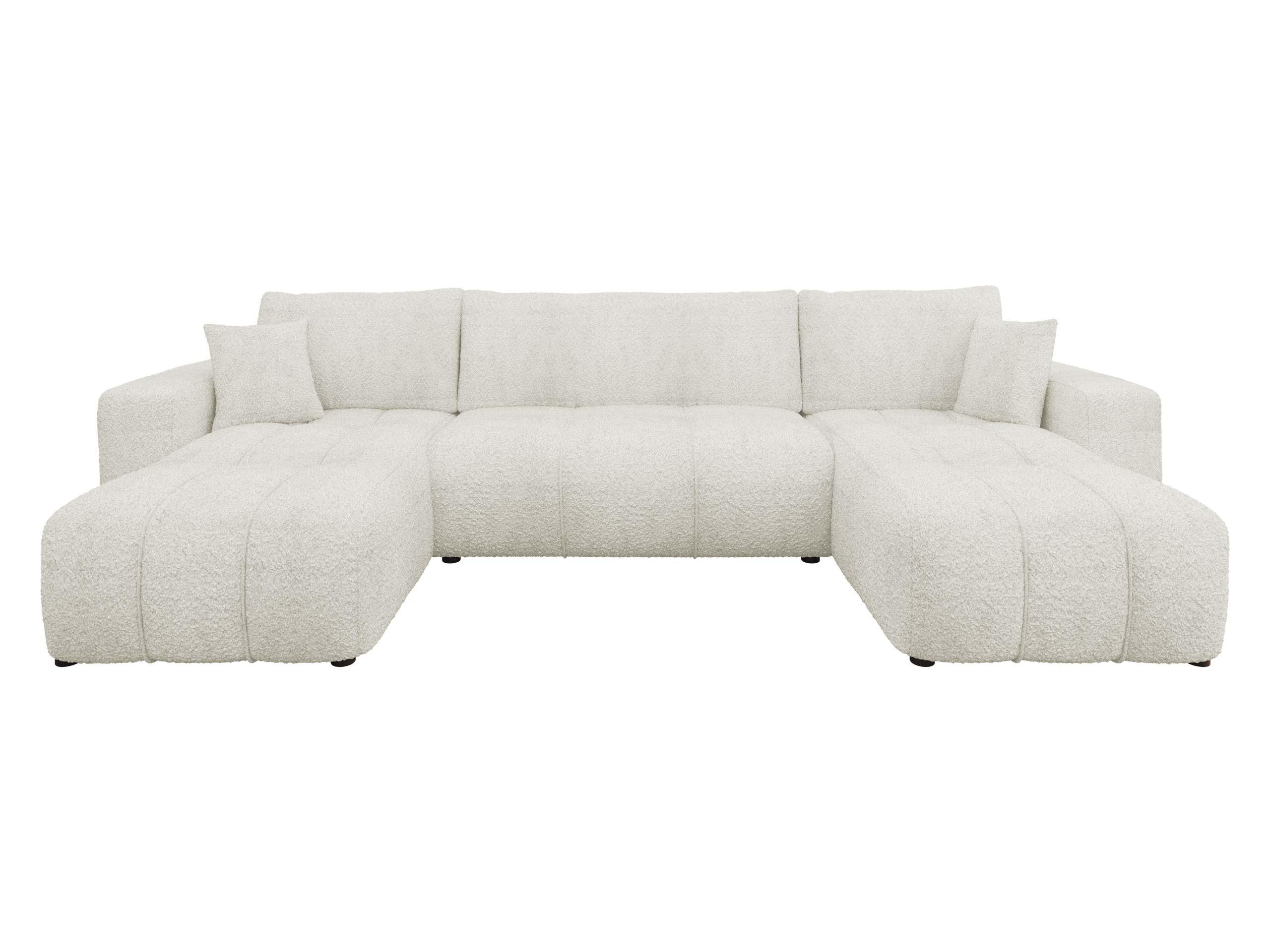WOHNLADNSCHAFT Furyn U Boucle - Creme/Schwarz, Holzwerkstoff/Kunststoff (312/82/145cm) - MIRJAN24