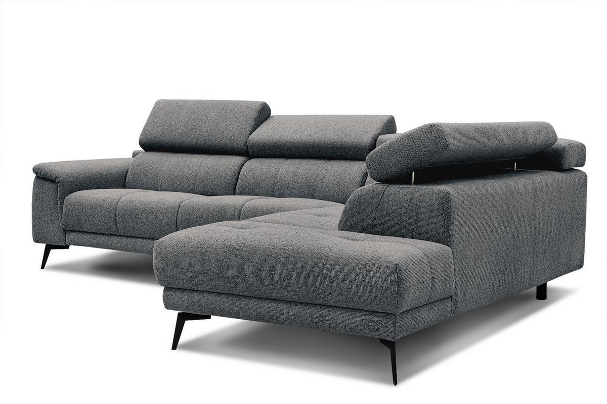 ECKSOFA FIERO 5-Sitzer, dunkelgrau - Dunkelgrau/Schwarz, Holzwerkstoff/Textil (290/228cm) - Wozimo