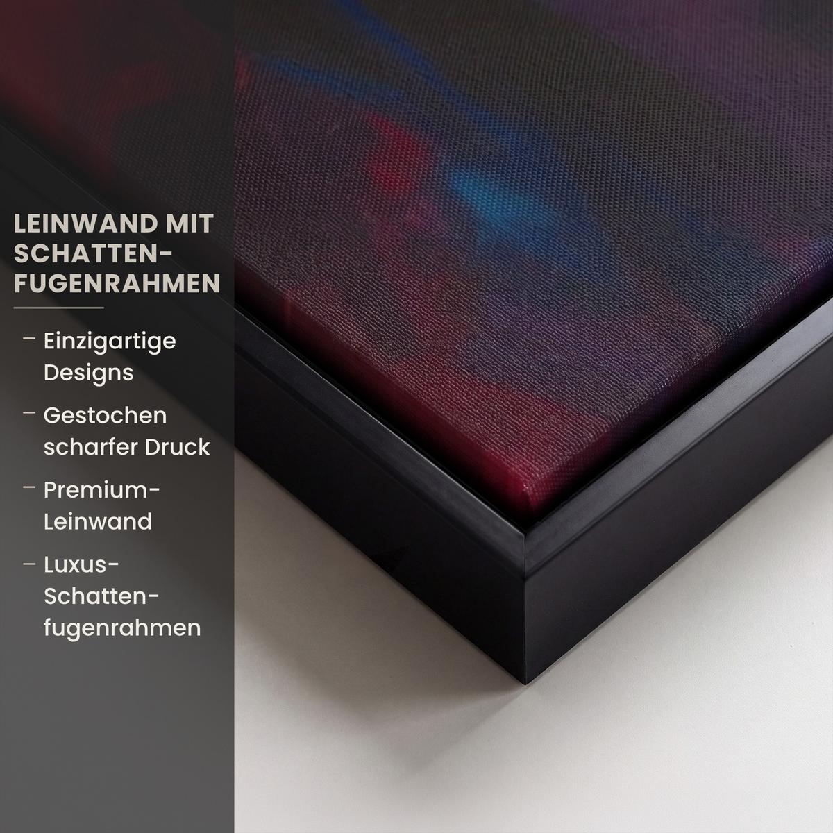 LEINWAND Bilder mit Rahmen - Wein - Frau - Stimmungsvoll - Farbenfroh - 140x90 - Bordeaux, Textil (140/90cm) - MuchoWow