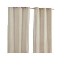 ÖSENVORHANG Vichy-Karo blickdicht 2er-Set, 137/182 cm - Beige, Textil (137/182cm) - Homescapes