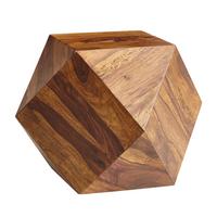 COUCHTISCH aus Sheeshamholz im Diamant-Design, Maße 57x42,5x57 cm, Belastbarkeit 30 kg - Braun, Holz (43/57/57cm) - KADIMA DESIGN