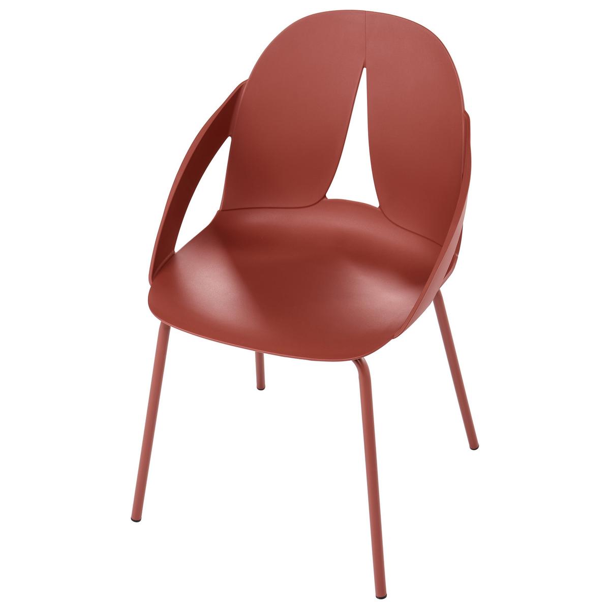 GARTENSTUHL 2er Set Rot Bolgheri - Rot, Kunststoff (49/83/49cm) - Beliani