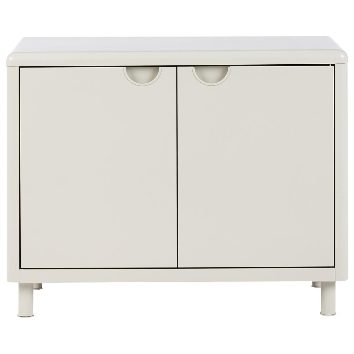 SIDEBOARD mit 2 Türen Hellbeige Korvo - Beige, Metall (90/70/42cm) - Beliani