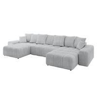 WOHNLANDSCHAFT ENIL-U 401x189x68 Grau Cord - Grau, Holzwerkstoff/Kunststoff (401/68/189cm) - ALTDECOR