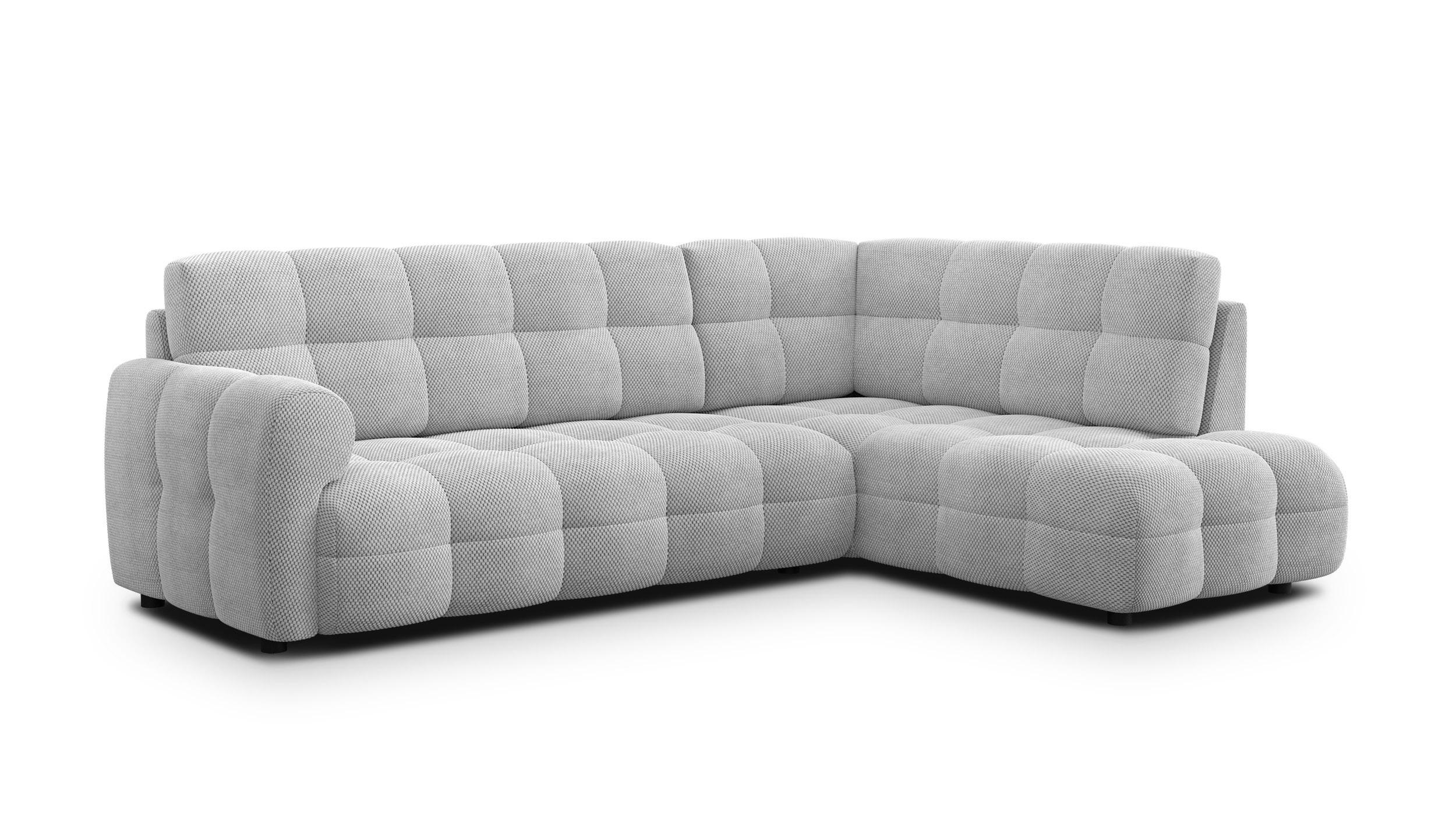 ECKSOFA MELLOW 5-Sitzer, hellgrau - Hellgrau/Schwarz, Holz/Textil (283/191cm) - Wozimo