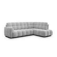 ECKSOFA MELLOW 5-Sitzer, hellgrau - Hellgrau/Schwarz, Holz/Textil (283/191cm) - Wozimo