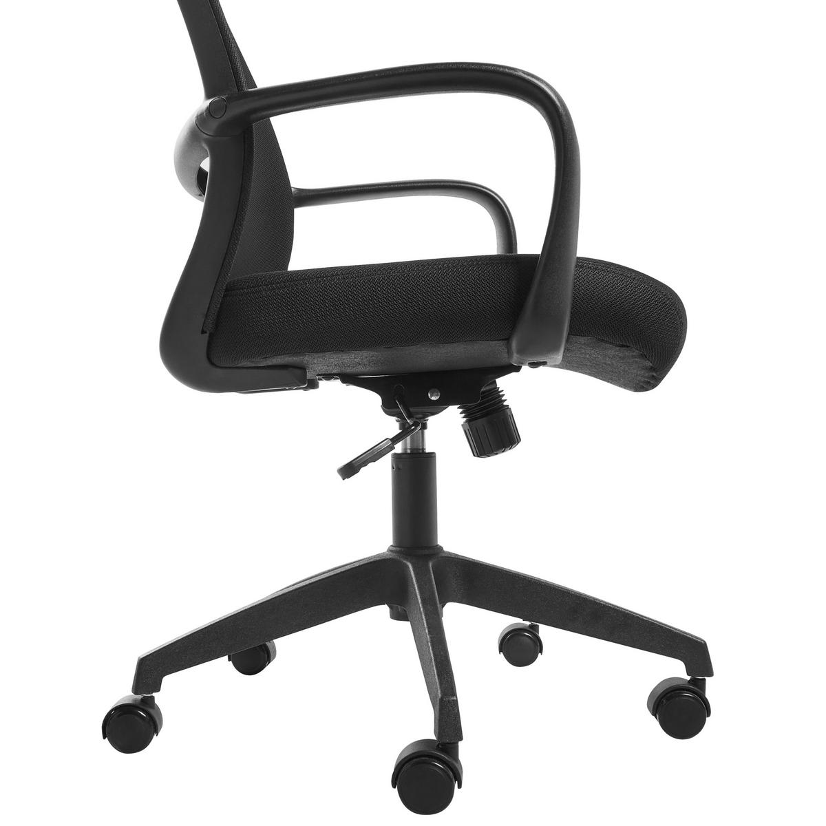 BÜROSTUHL Stoff Schwarz Velto - Schwarz, Textil (60/96/60cm) - Beliani