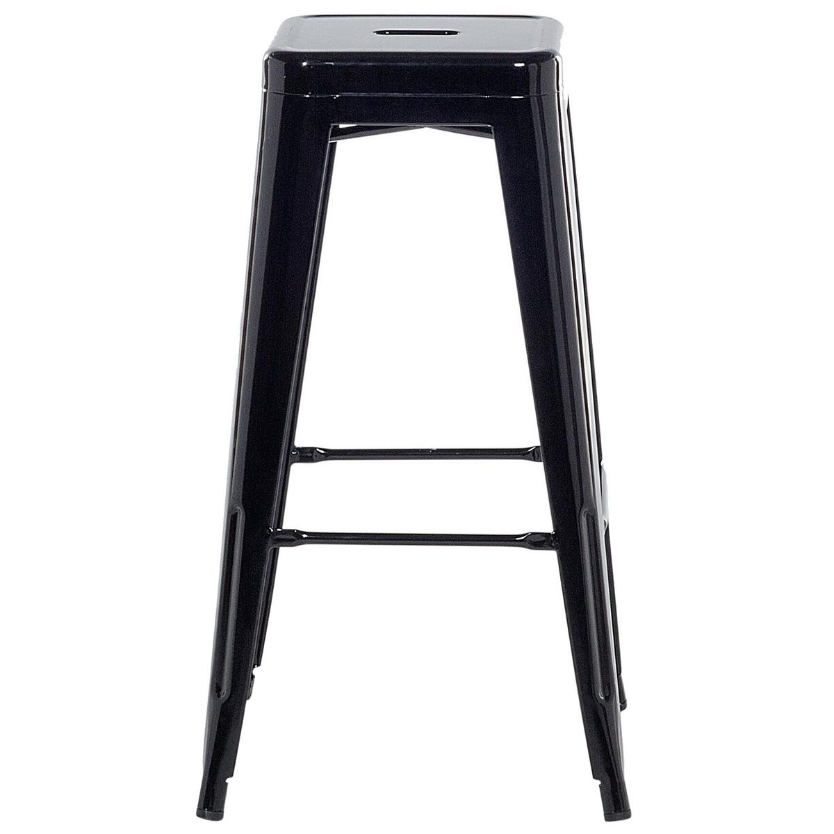 BARHOCKER 2er-Set Metall Schwarz Cabrillo - Schwarz, Metall (42/76/42cm) - Beliani