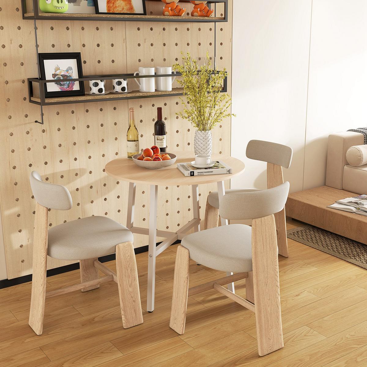 ESSZIMMERTISCH Esstisch Küchentisch für 4 Personen für Esszimmer, Küche, Braun - Naturfarben, Metall (80/80/76cm) - HOMCOM