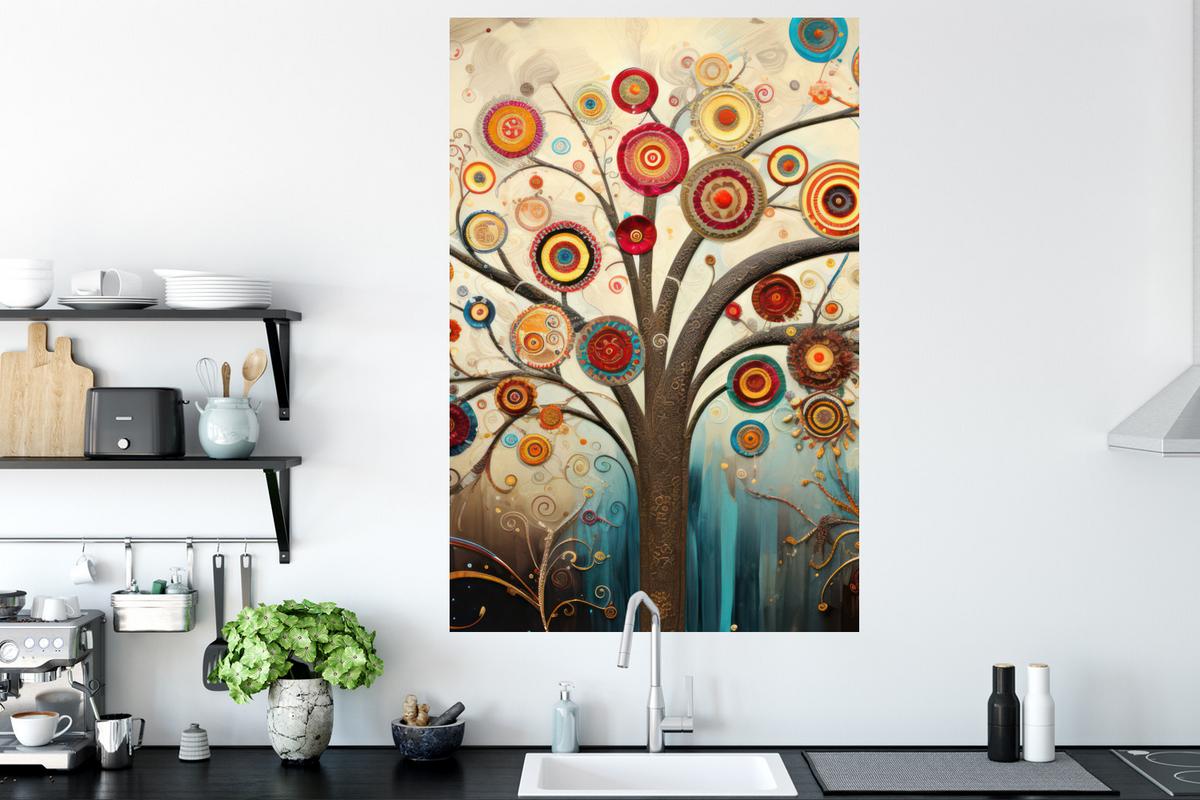 WANDTATTOO Baum - Baum des Lebens - Farbe Wandaufkleber 80x120 cm - Braun, Kunststoff (80/120/0.1cm) - MuchoWow