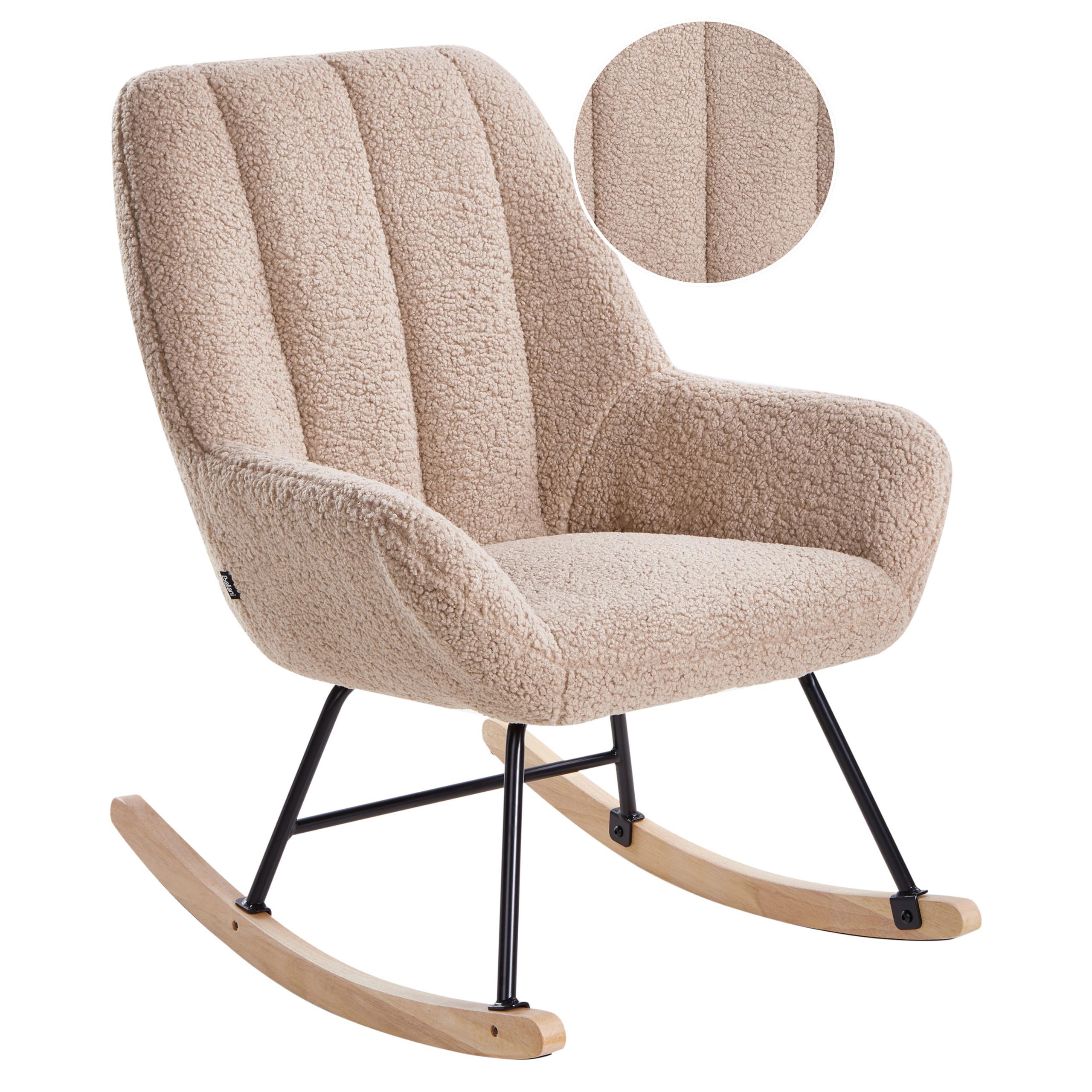 SCHAUKELSESSEL Beige Kinno - Beige/Schwarz, Textil (67/90/81cm) - Beliani