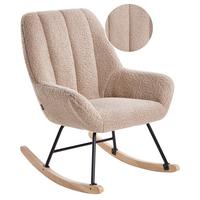 SCHAUKELSESSEL Beige Kinno - Beige/Schwarz, Textil (67/90/81cm) - Beliani