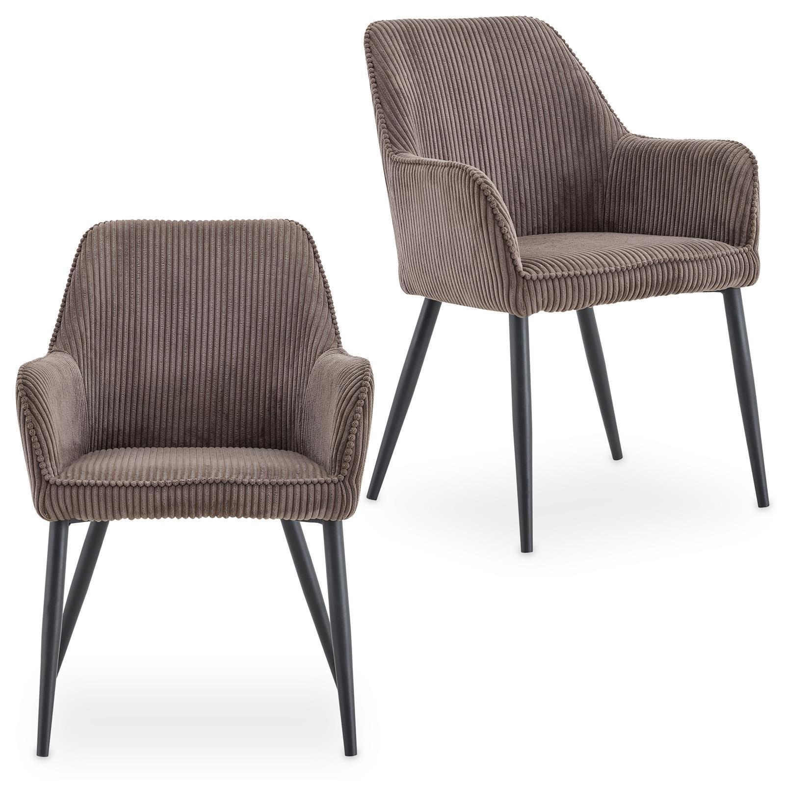 ESSZIMMERSTÜHLE VERONA 2er-Set taupe - Taupe, Textil (59/85/63cm) - IDIMEX