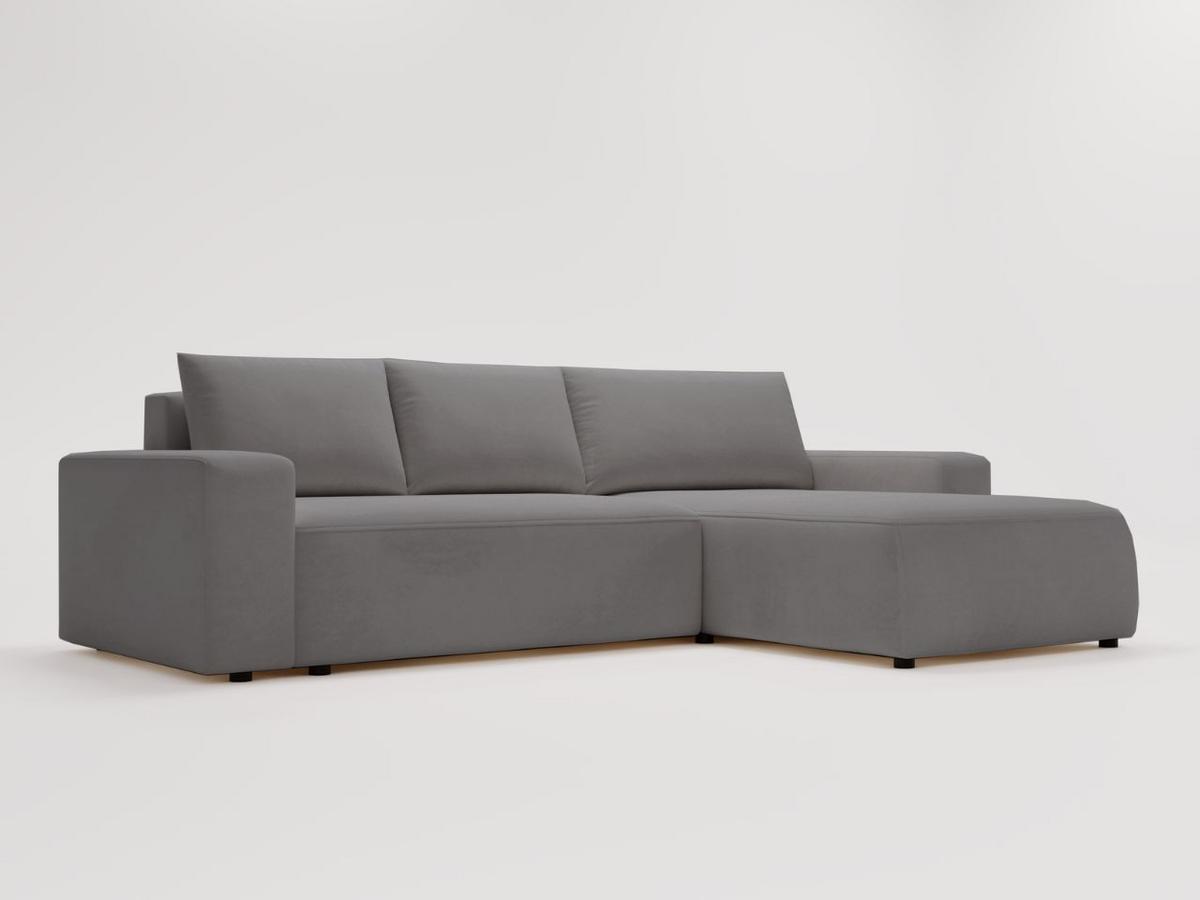ECKSOFA Tazones Dunkelgrau Rechts - Dunkelgrau, Holz/Kunststoff (250/165cm) - Graingold